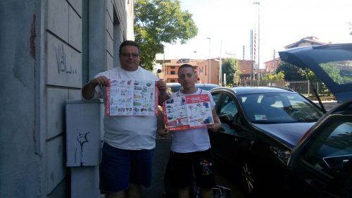 Volantinaggio a Bergamo per Max Casa
