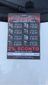 volantinaggio a Vinovo per Euroimport Pneumatici
