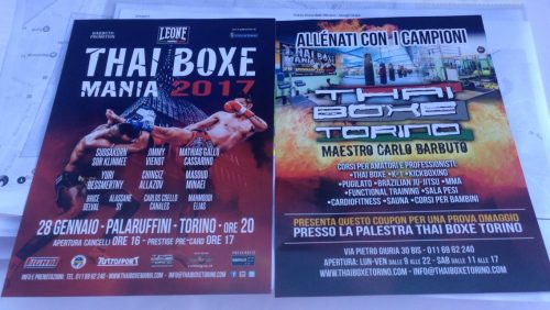 Volantinaggio a Torino per evento Thai Box Mania