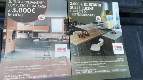 Volantinaggio a Lecco per Febal Casa