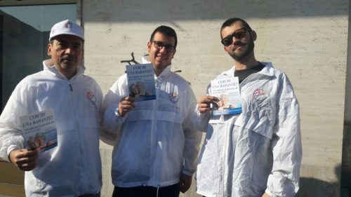 Volantinaggio a Vigevano per la Erreti